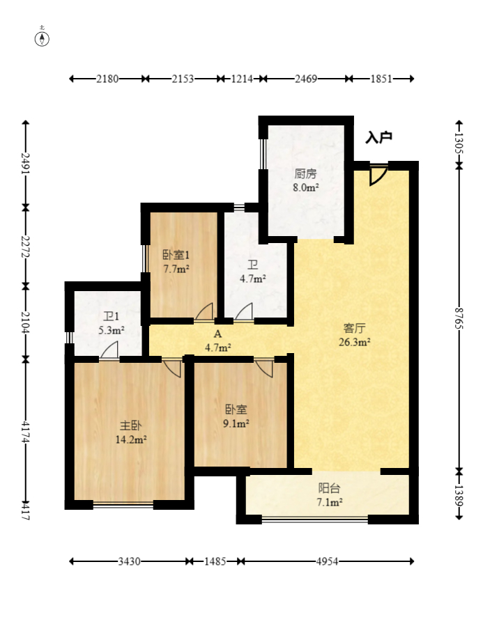 和顺府 3室2厅2卫 113.0万 和顺府 3室2厅2卫 113.0万户型图