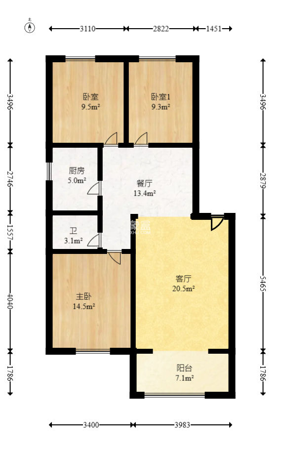 湘瑞家园  3室2厅1卫    43.8万