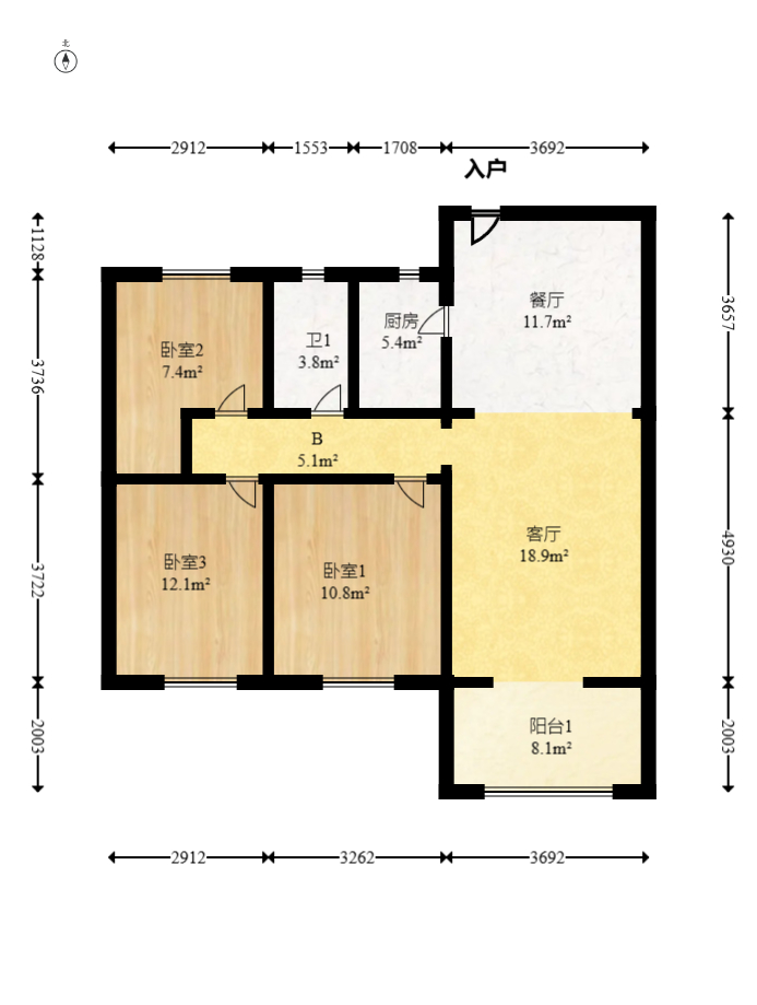明昇壹城(明昇时代广场)一期  3室2厅1卫    105.0万 明昇壹城(明昇时代广场)一期  3室2厅1卫    105.0万户型图