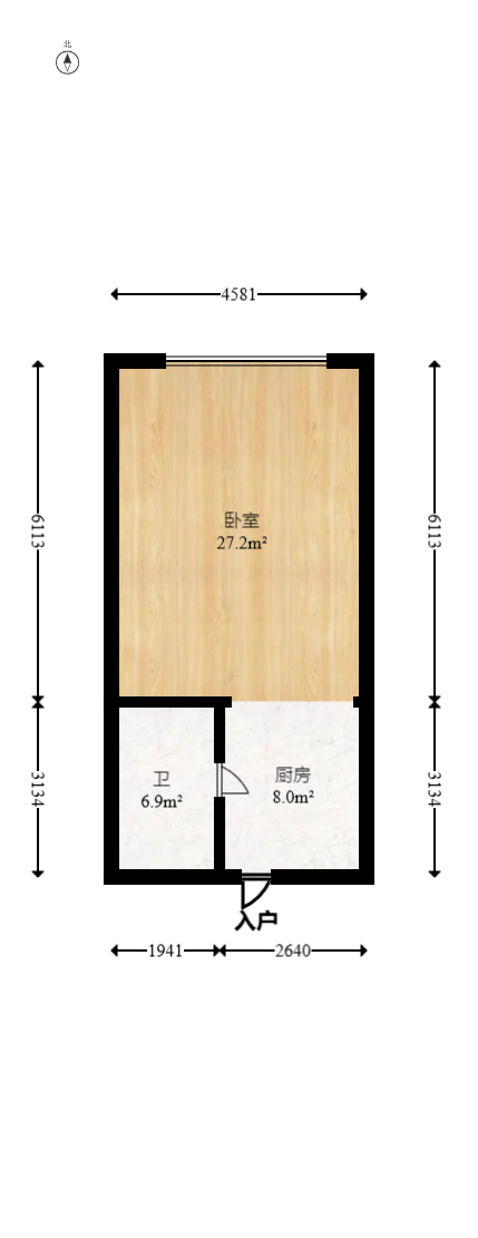 御溪国际  1室1厅1卫   33.80万室内图1