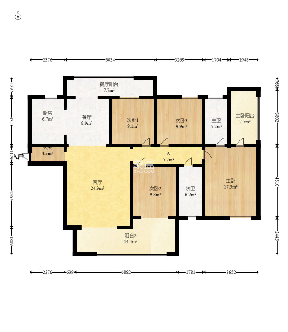 嘉宇北部湾A区  4室2厅2卫    92.0万