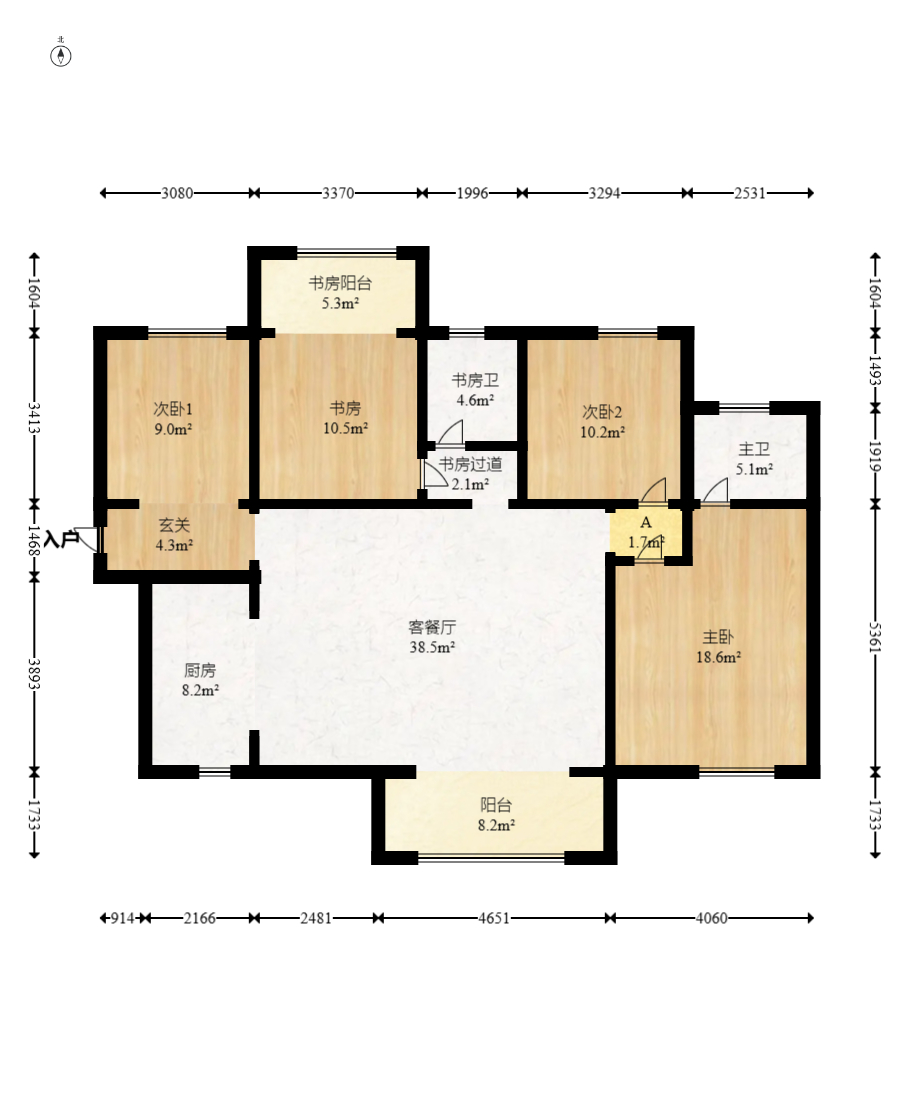帝辰金缇水郡 4室2厅1卫 76.8万 帝辰金缇水郡 4室2厅1卫 76.8万户型图