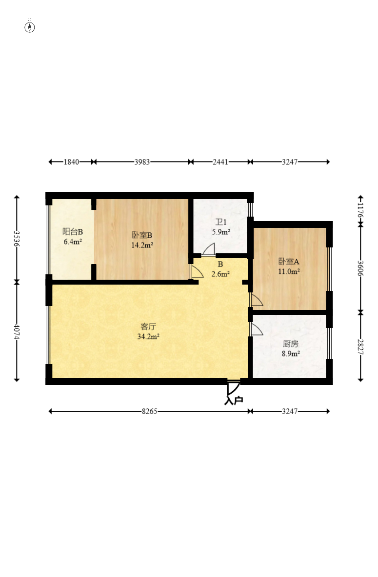 杜花嘉苑(杜花苑)  2室2厅1卫    65.0万 杜花嘉苑(杜花苑)  2室2厅1卫    65.0万户型图