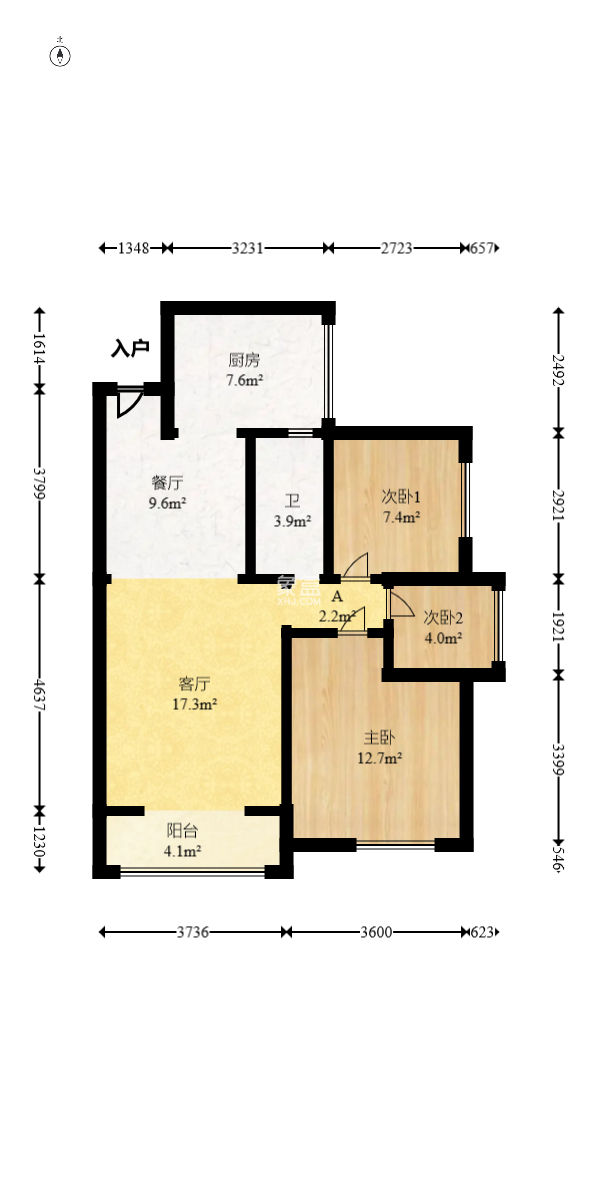 水岸世景  3室2厅1卫    56.8万