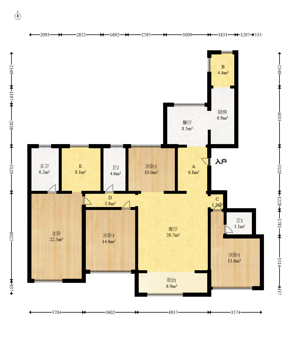 华润凤凰城三期 5室2厅3卫 185.0万 华润凤凰城三期 5室2厅3卫 185.0万户型图