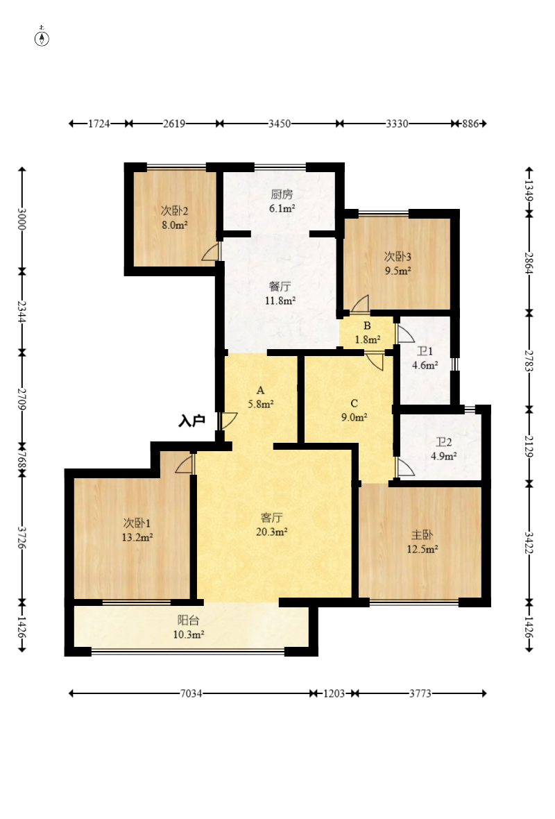 绿城美的明月江南  4室2厅2卫    146.0万 绿城美的明月江南  4室2厅2卫    146.0万户型图