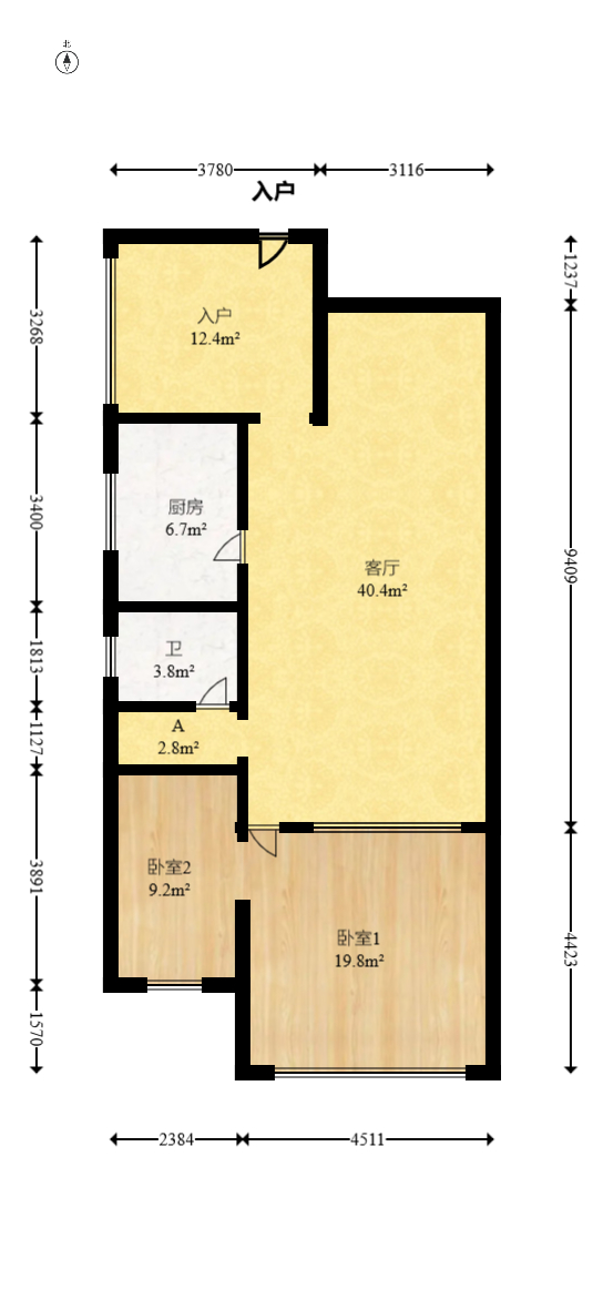 高桥现代商贸城  5室2厅2卫   140.00万室内图1