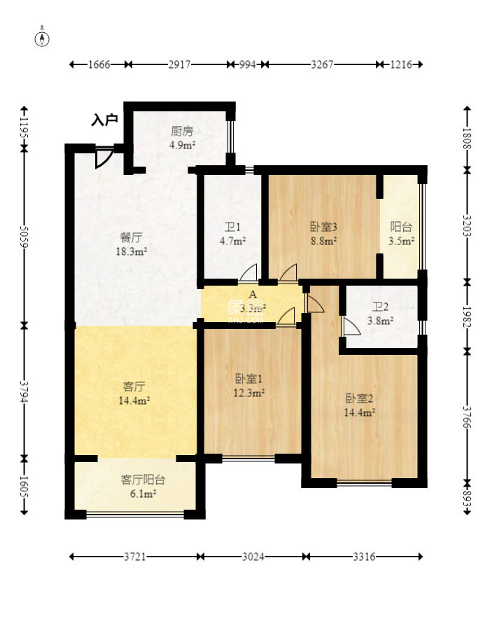 克拉美丽山庄（晟领国际）  3室2厅2卫   95.00万