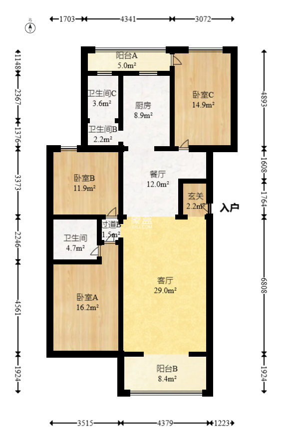 都江新城（都江新苑）  3室3厅2卫    132.0万