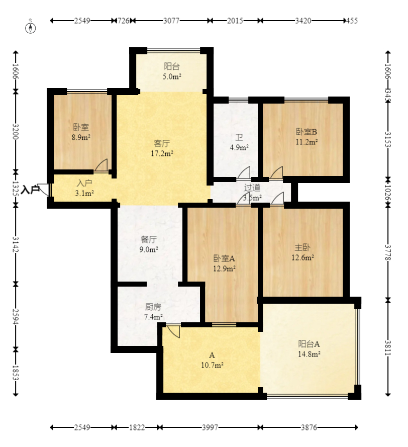 家和院 4室2厅1卫 105.0万 家和院 4室2厅1卫 105.0万户型图