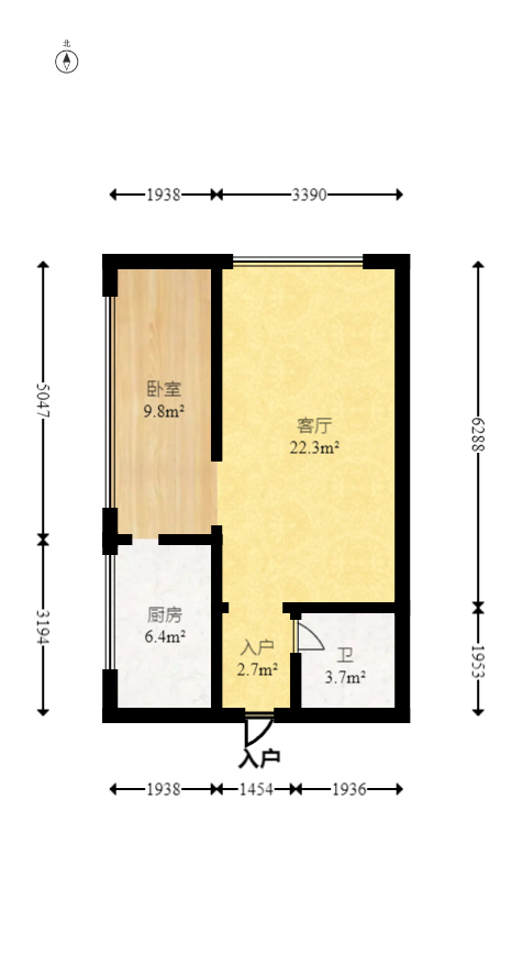 尚都花园城  1室1厅1卫   20.00万室内图1