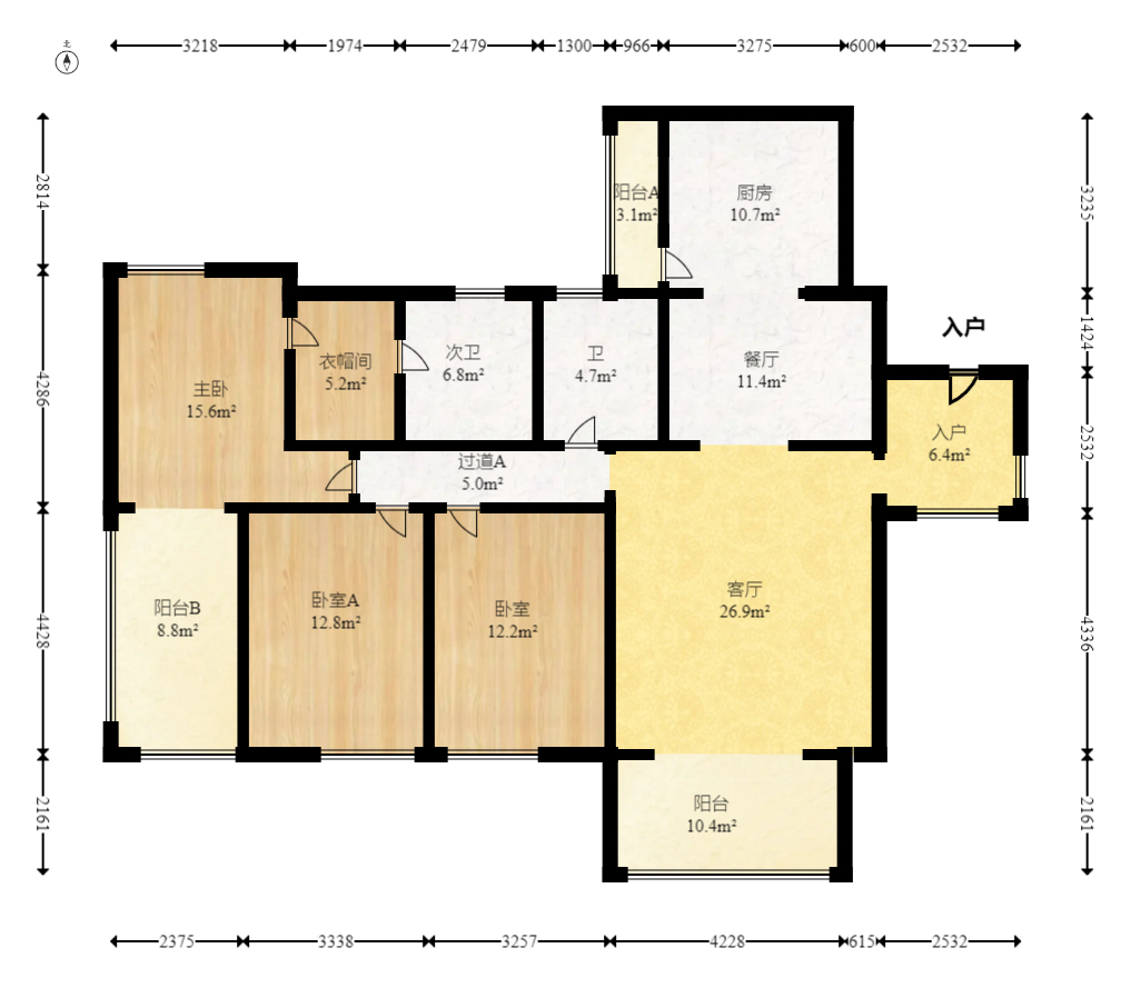 松雅湖金岸 4室2厅2卫 140.0万 松雅湖金岸 4室2厅2卫 140.0万户型图