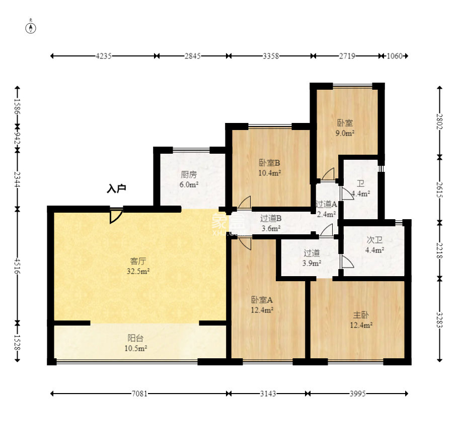 東原麓印長(zhǎng)江A區(qū)  4室2廳2衛(wèi)   168.00萬