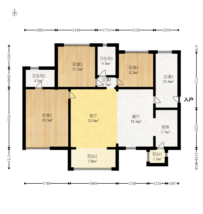 时代倾城二期 4室2厅2卫 108.0万 时代倾城二期 4室2厅2卫 108.0万户型图