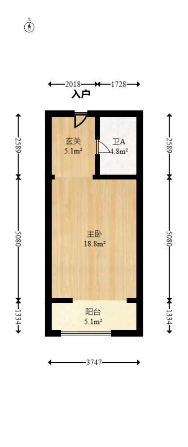 美林银谷  1室1厅1卫   36.00万室内图1