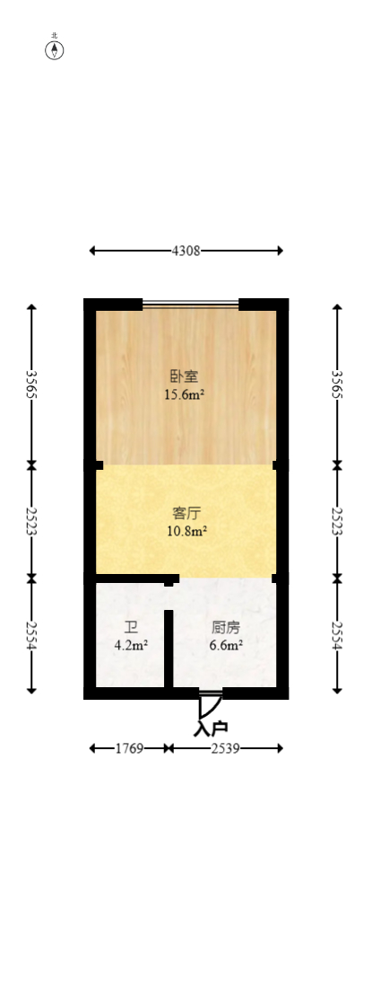 时代星空  1室1厅1卫   18.00万室内图1