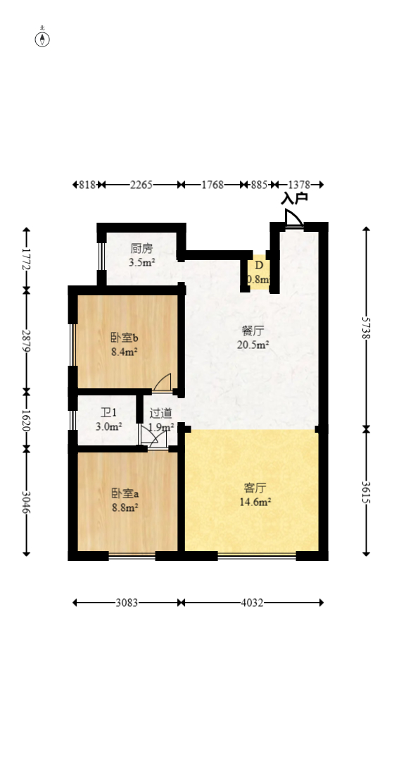 才子城  1室1厅1卫    38.0万 才子城  1室1厅1卫    38.0万户型图