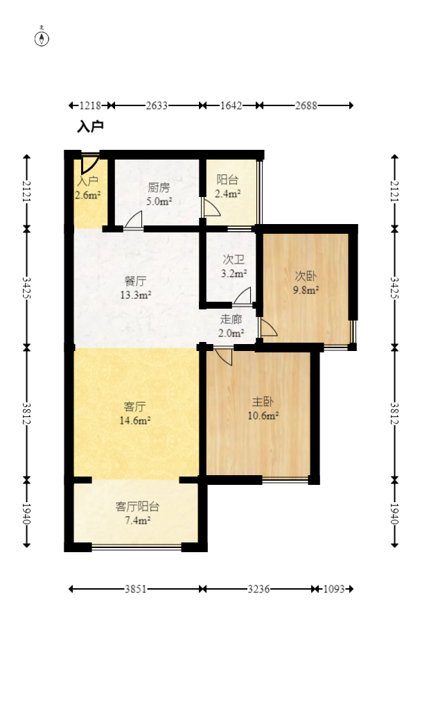 四季雅居 3室2厅2卫 226.0万 四季雅居 3室2厅2卫 226.0万户型图