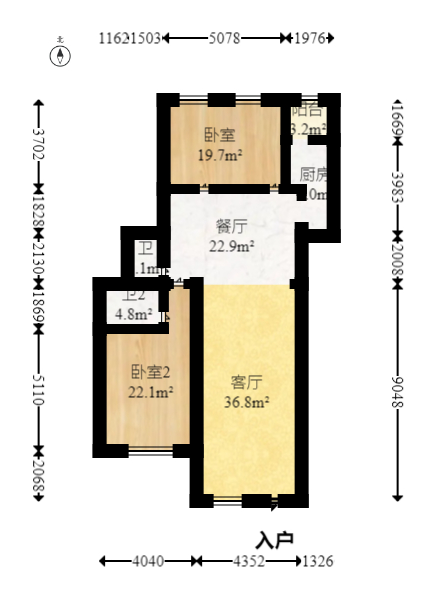 恒大华府 3室2厅2卫 180.0万 恒大华府 3室2厅2卫 180.0万户型图