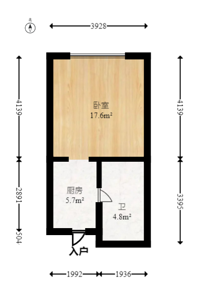 恒大华府  1室1厅1卫   22.60万室内图1