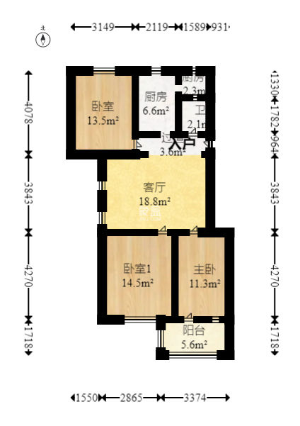 袁家岭省煤炭厅宿舍（芙蓉区省煤炭局小区）  3室1厅1卫   82.80万