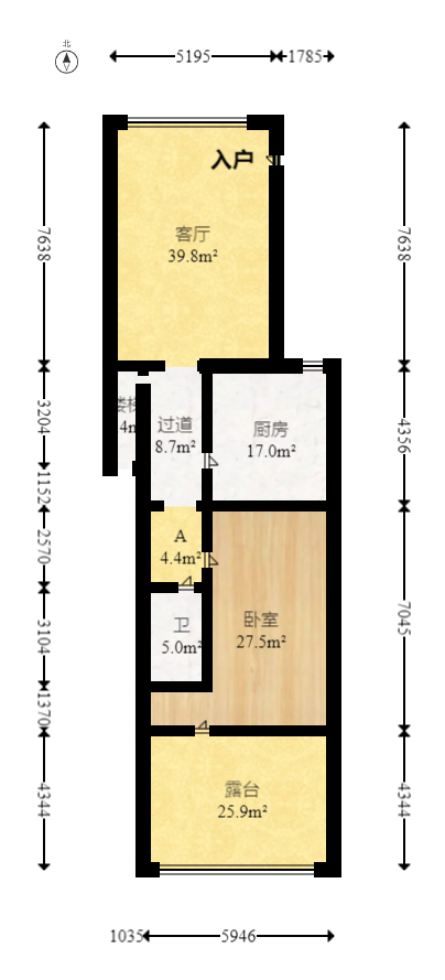 水云间  3室2厅3卫   358.00万室内图1