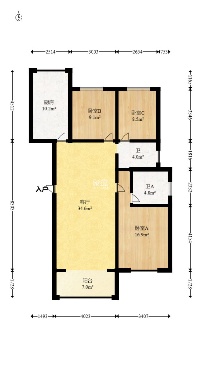 阳明山庄  3室2厅2卫   82.00万