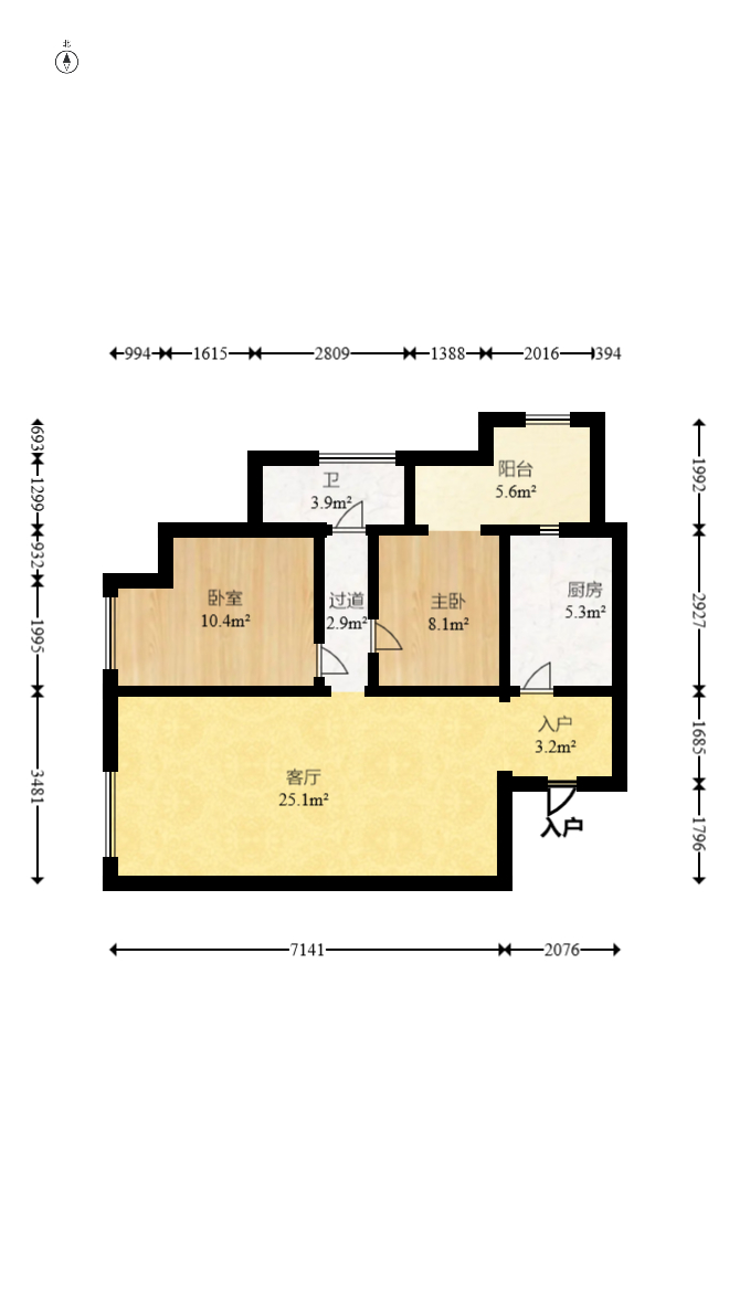 铂宫  2室1厅1卫    92.0万 铂宫  2室1厅1卫    92.0万户型图