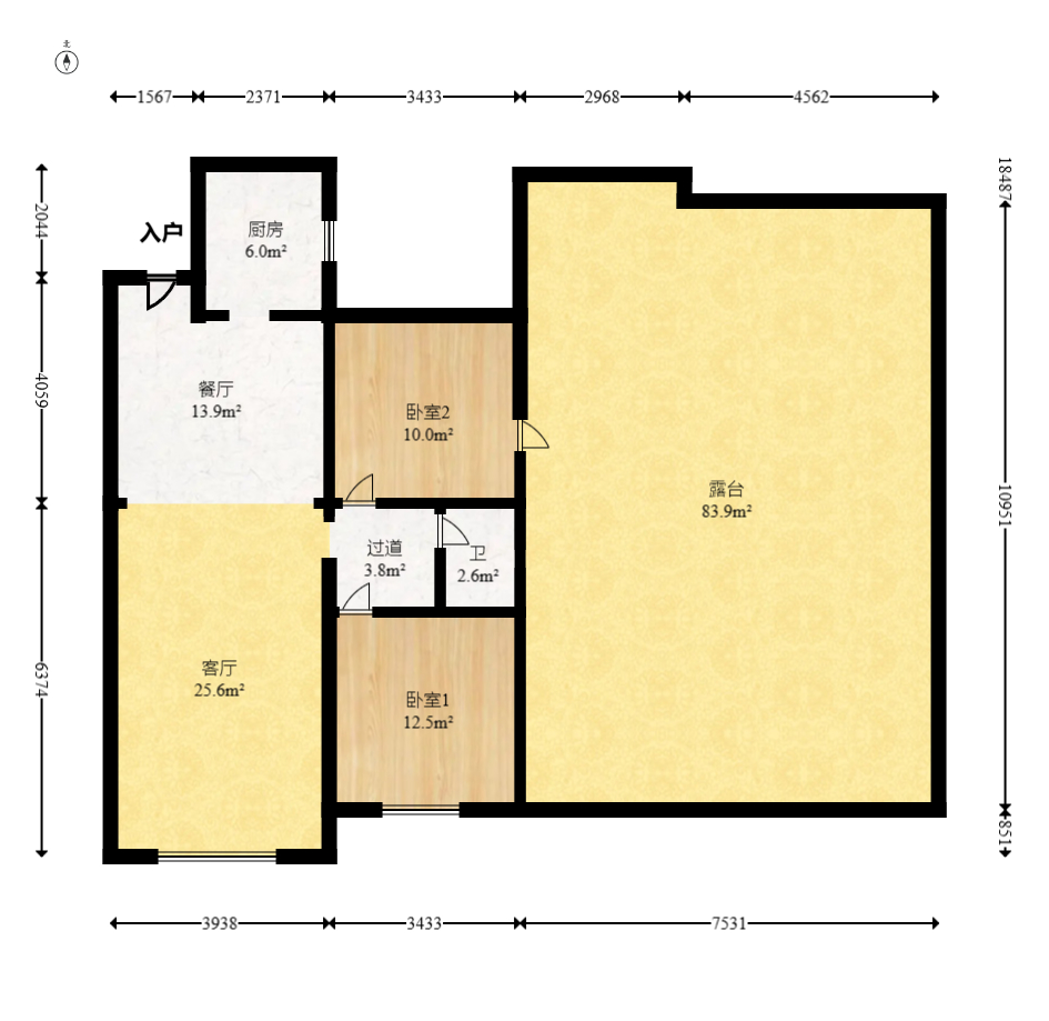 长燃新奥佳园  2室2厅1卫    65.0万 长燃新奥佳园  2室2厅1卫    65.0万户型图