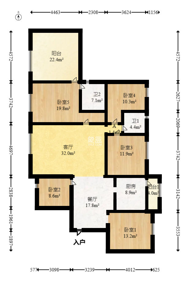 亚华香舍花都  5室2厅2卫   153.80万
