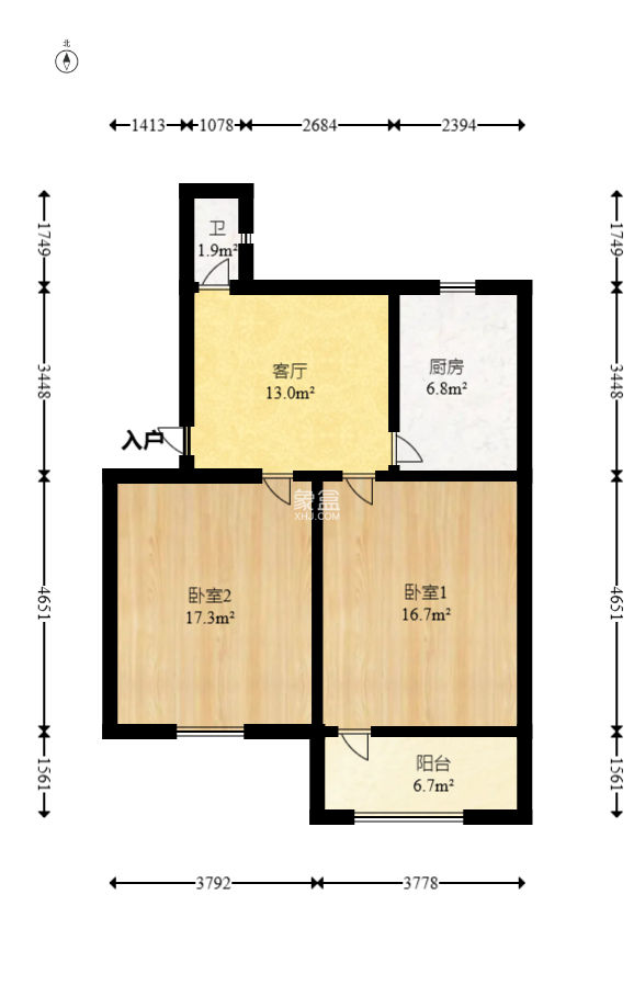 床单厂宿舍  2室1厅1卫   33.80万