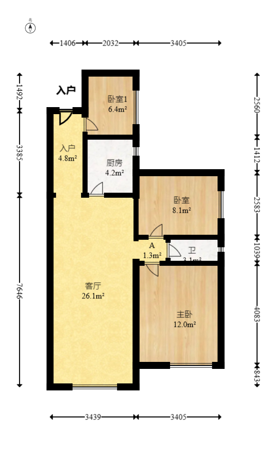 花样年华  3室2厅1卫    56.8万 花样年华  3室2厅1卫    56.8万户型图