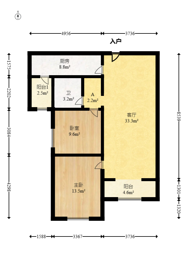 三一街区 2室2厅1卫 49.8万 三一街区 2室2厅1卫 49.8万户型图