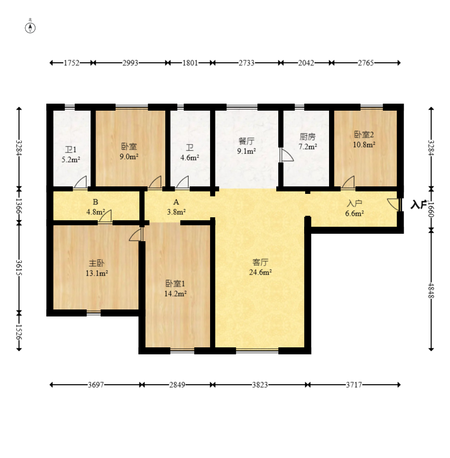 保利香槟国际 4室2厅2卫 105.0万 保利香槟国际 4室2厅2卫 105.0万户型图