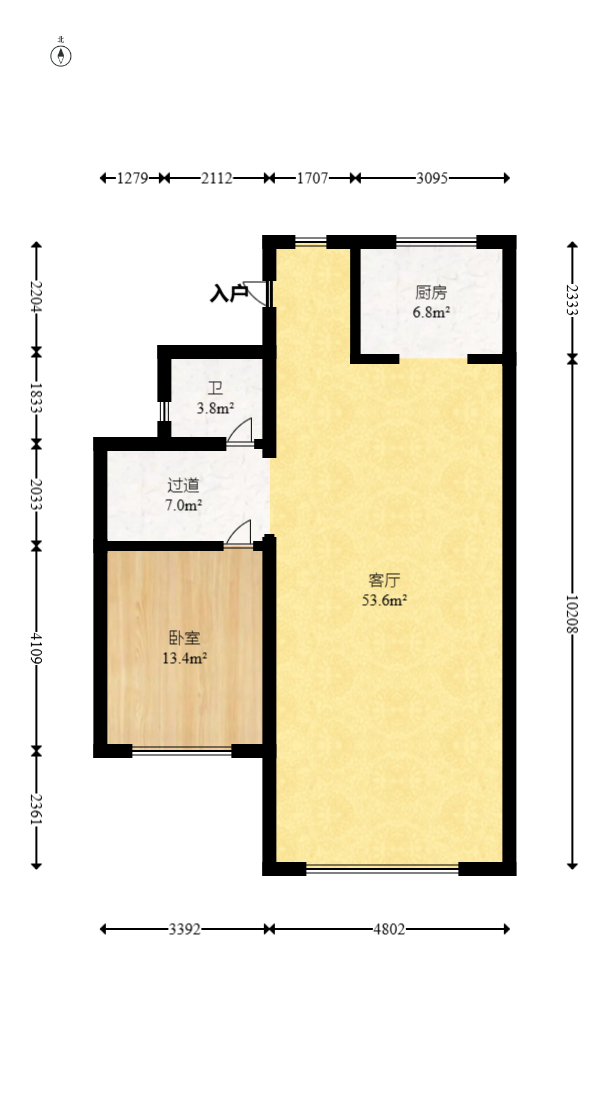 东原麓印长江C区  1室0厅0卫   380.00万室内图1