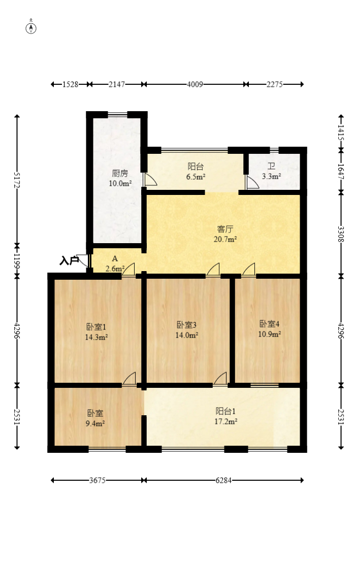 东塘电信宿舍  3室2厅1卫    69.0万 东塘电信宿舍  3室2厅1卫    69.0万户型图