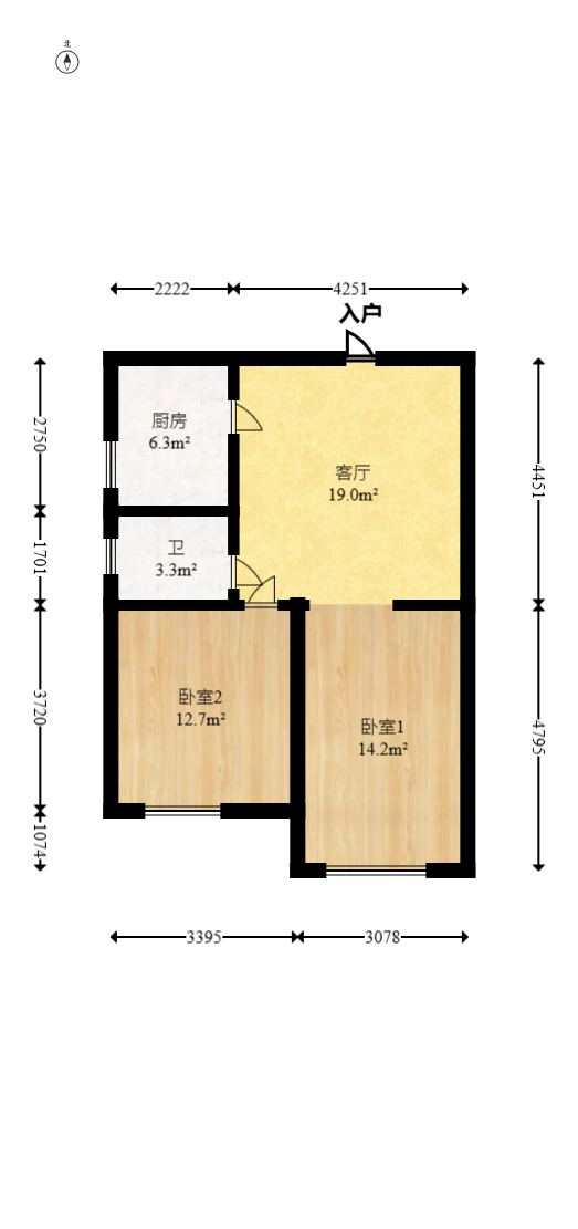 中江佳境天成  2室1厅1卫   49.80万室内图1