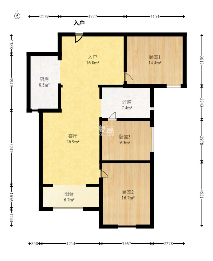 金地三千府（金地湖山樾、金地自在城）  3室2厅1卫    58.0万