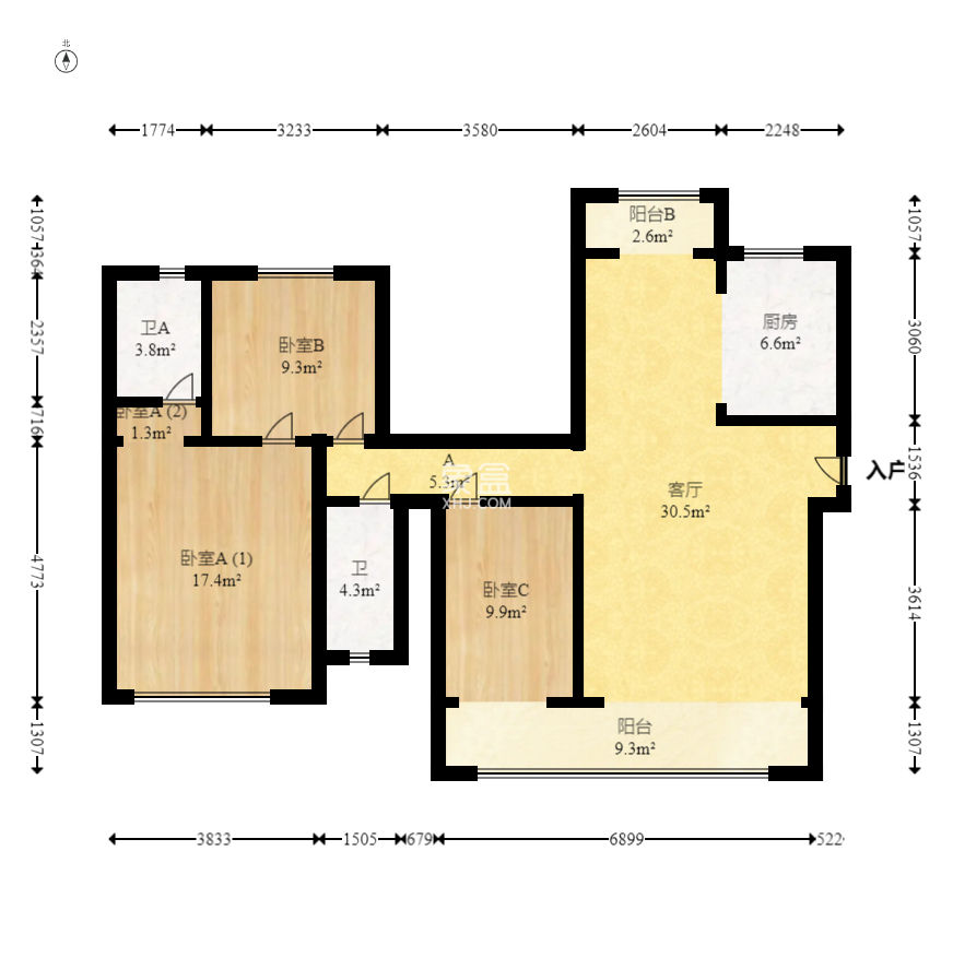 中建梅溪湖中心  4室2厅2卫   175.00万