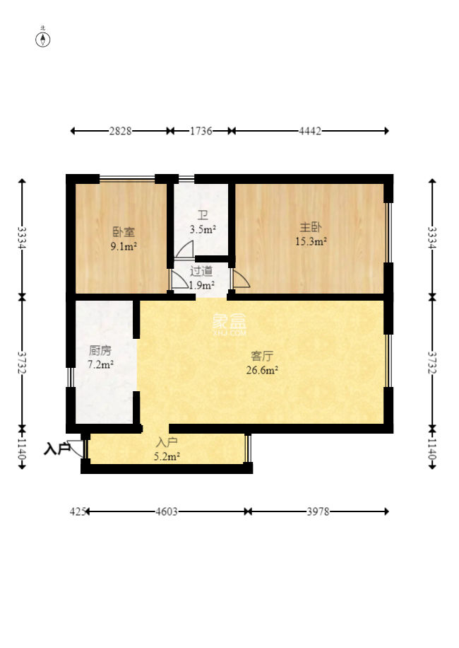 少帅府  2室1厅1卫    98.0万