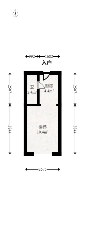 保利香槟国际 1室1厅1卫 15.8万 保利香槟国际 1室1厅1卫 15.8万户型图