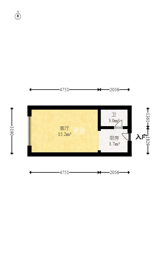 保利香槟国际  1室1厅1卫    18.8万 保利香槟国际  1室1厅1卫    18.8万户型图