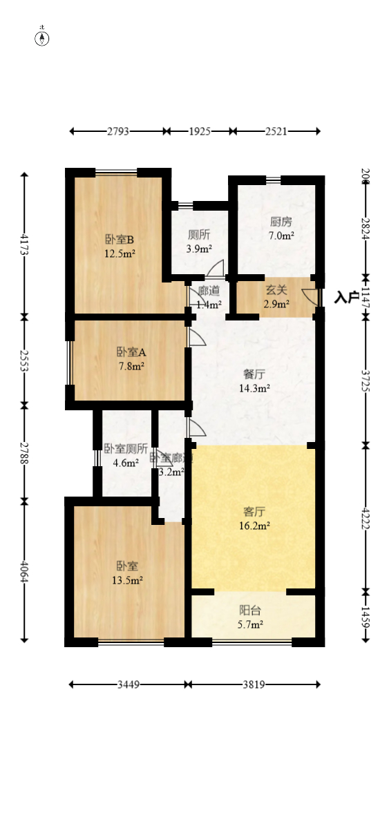 万科白鹭郡  3室2厅2卫    118.0万 万科白鹭郡  3室2厅2卫    118.0万户型图