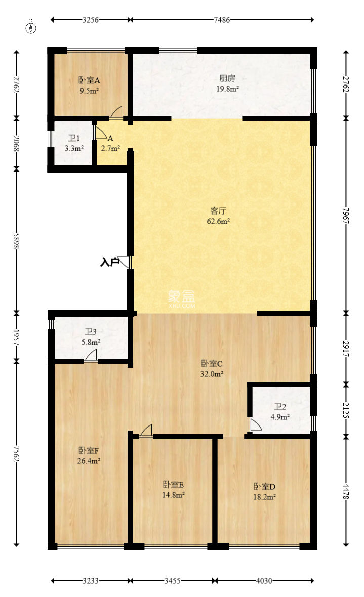 建投象山国际  5室2厅3卫    235.0万