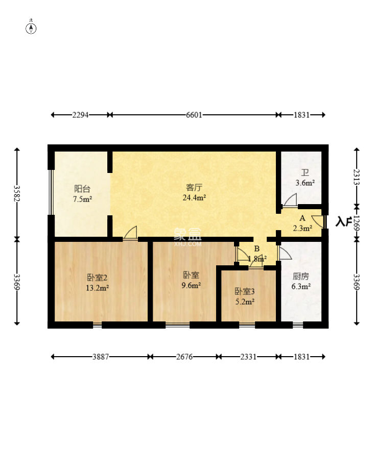 麓谷小镇  3室2厅1卫    58.8万