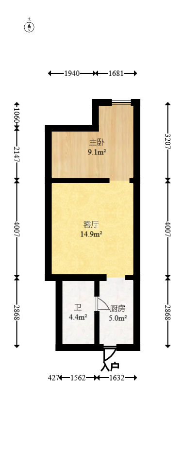 YO领域（领御大厦）  1室1厅1卫   38.00万