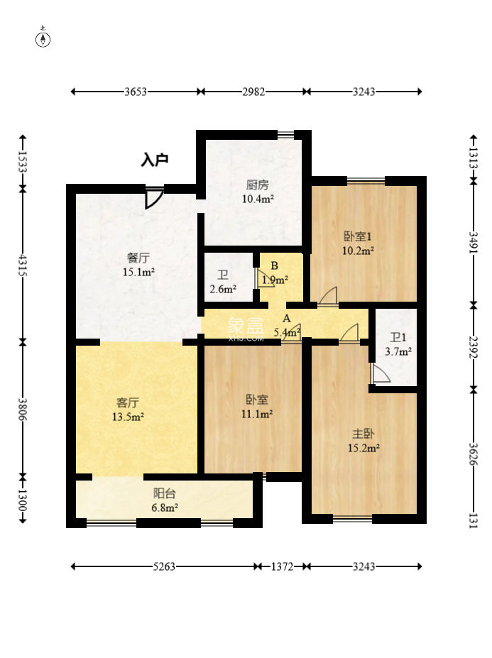 三一街區(qū)  3室2廳2衛(wèi)   62.00萬