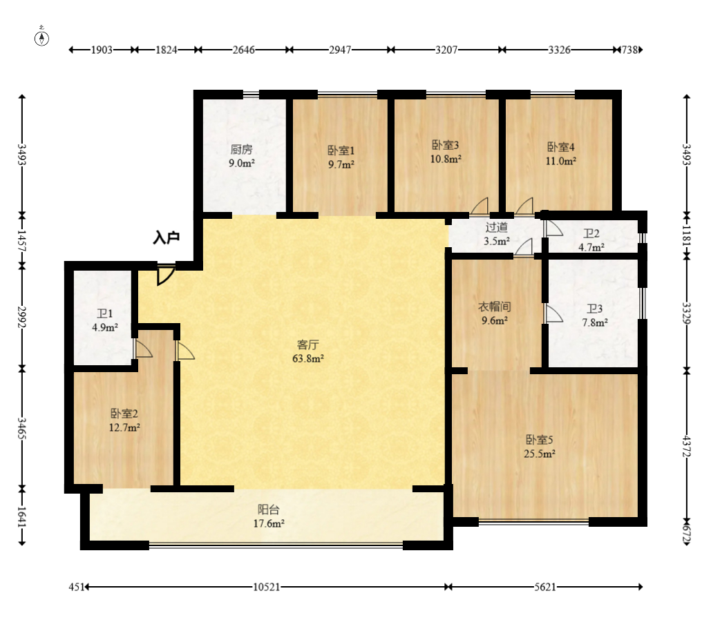 时代建发和著 5室2厅3卫 315.0万 时代建发和著 5室2厅3卫 315.0万户型图