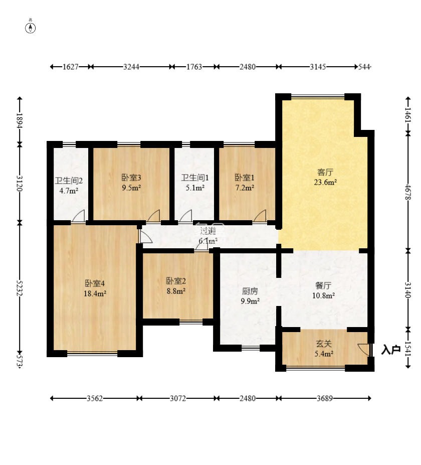 时代倾城.时代遇见 4室2厅2卫 123.80万 时代倾城.时代遇见 4室2厅2卫 123.80万户型图