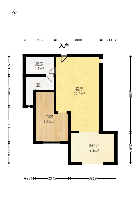 勤诚达新界  3室2厅1卫   65.00万室内图1